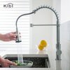 Kibi Aurora Single Handle Pull Down Kitchen Sink Faucet with Soap Dispenser C-KKF2003CH-KSD100CH